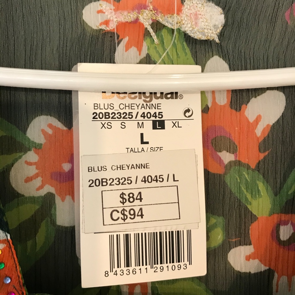 NWT Multi-color Desigual Floral Blouse - Picture 11 of 13